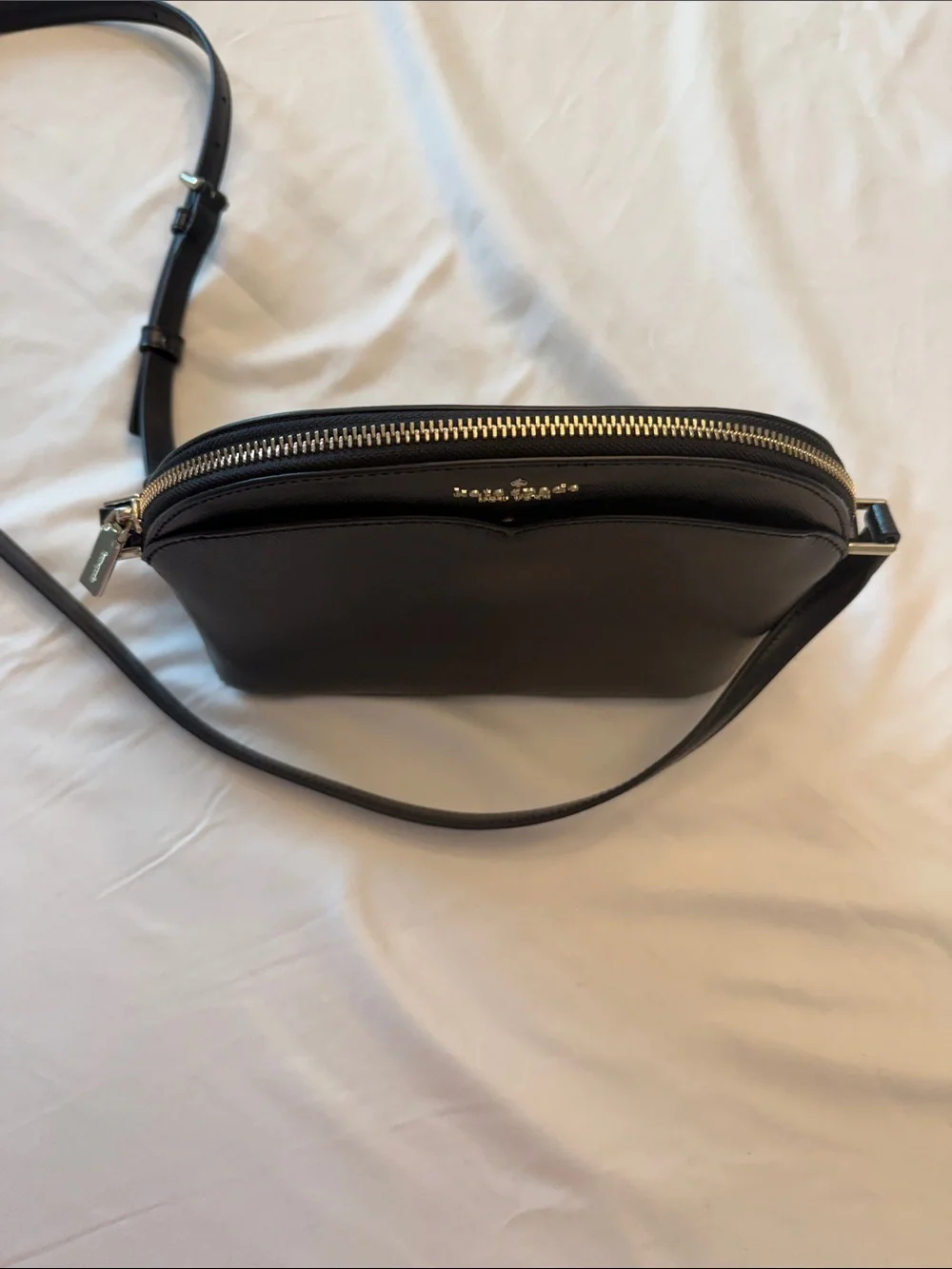 Kate Spade New York Black Saffiano Leather Scallop Crossbody Bag